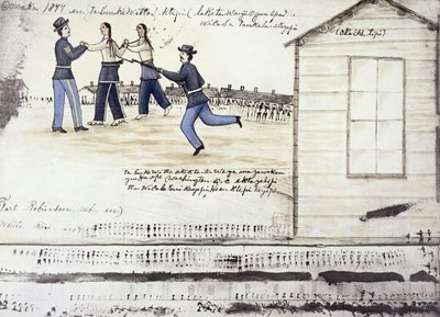 1877年，内布拉斯加州罗宾逊堡（纸上墨水）中疯马的死亡（c.1842-77） 作者 阿莫斯（Amos）Bad Heart Buffalo
