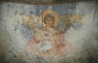 大天使圣迈克尔，十二世纪 作者 古代俄罗斯壁画