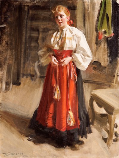 1911年Orsa服装中的女孩 作者 伦纳德·佐恩与众不同
