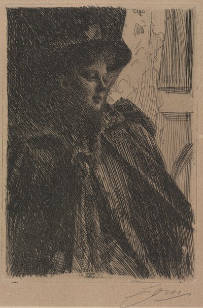 夫人。奥尔加·布拉特（Olga Bratt），1892年。 作者 Anders Leonard Zorn