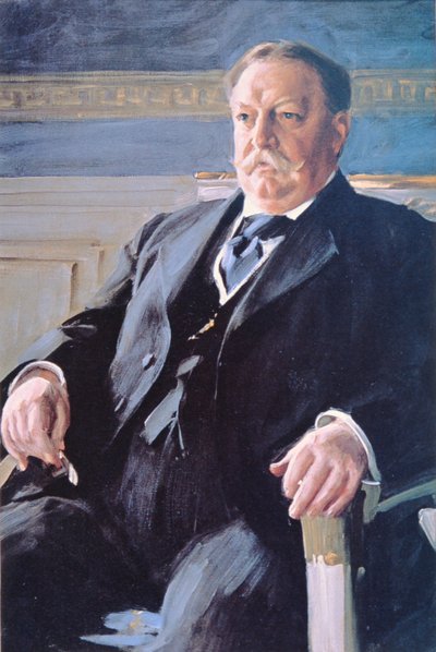 威廉-H-塔夫脱（1857-1930）（彩色平版印刷）。 作者 伦纳德·佐恩与众不同