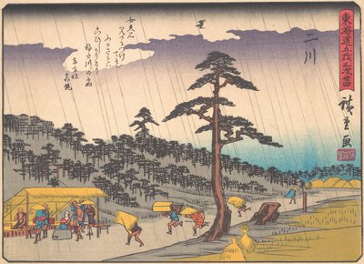 二川，出自《东海道五十三站》系列，伯爵，20世纪初。 作者 安藤广重