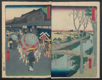 初音骑马场，1856-58., 1856-58. 作者 安藤广重