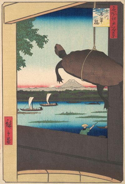 深川万能桥，1858年，1858年。 作者 安藤广重