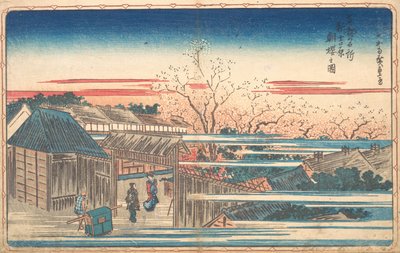 吉原的早樱。 作者 安藤广重