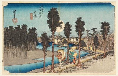 沼津黄昏，在《东海道五十三站》中 作者 安藤广重