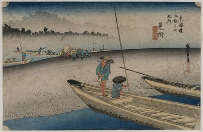 1833年，三越站附近的天龙河图片，1833年。 作者 安藤广重
