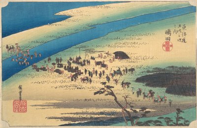 岛田，大川俊干，约。1834, ca.1834. 作者 安藤广重