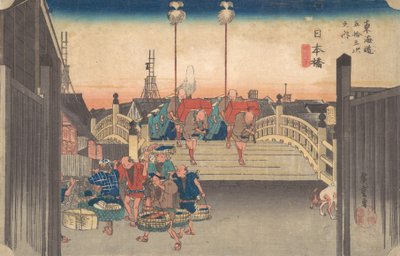 第一站：日本桥的晨景，约1833-34，约1833-34。 作者 安藤广重