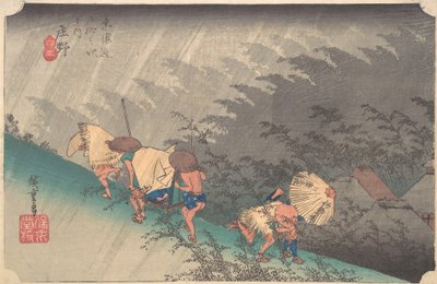 庄野的骤雨，约1833-34，约1833-34。 作者 安藤广重
