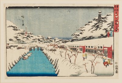 木版画--芝罘区赤羽之雪，1797-1858年 作者 安藤广重
