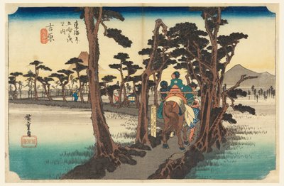 吉原，富士，《东海道五十三站》中的后景 作者 安藤广重