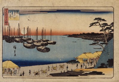 (港湾中的帆船） 作者 安藤或歌川广重