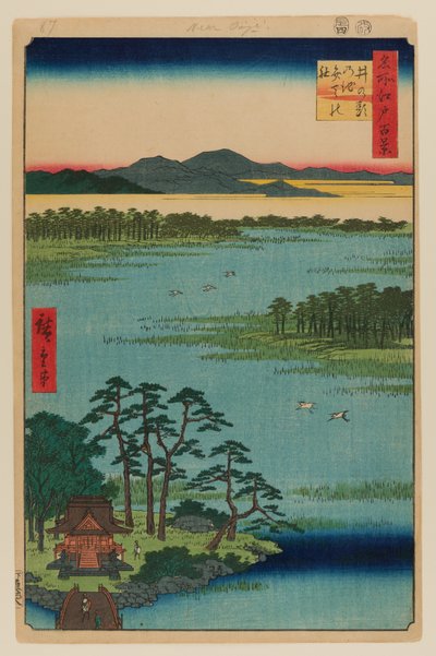 弁天神社、猪鹿池 作者 安藤或歌川广重