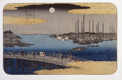荣泰桥（彩色木刻版画） 作者 安藤或歌川广重