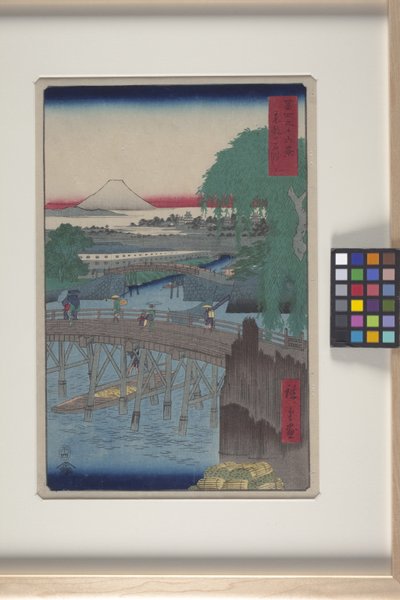 东都一石桥（彩色木刻版画 作者 安藤或歌川广重