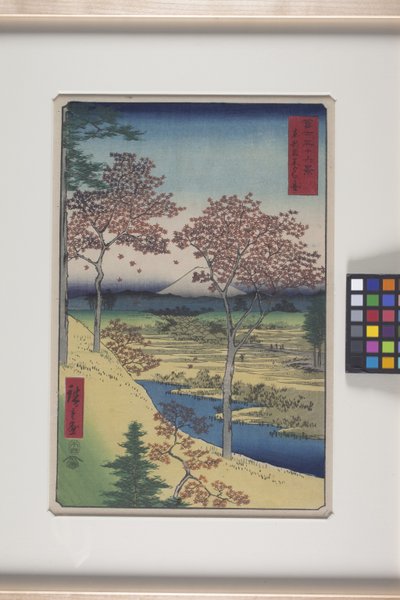 东都目黑的暮光之丘（转：目黑 Y 日高冈）（彩色木刻版画） 作者 安藤或歌川广重