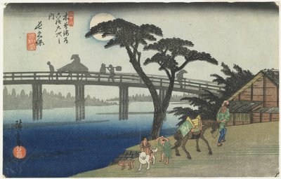 Nagakubo，28号，来自Kisokaido高速公路的六十九个车站，186-38（彩色木版画） 作者 安藤或歌川广重