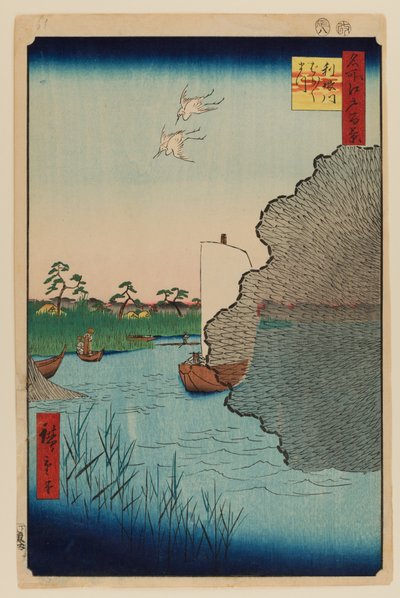 松树散落，音河 作者 安藤或歌川广重