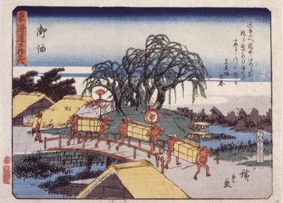 第 36 站，五余；京冈东海道系列（彩色木刻版画） 作者 安藤或歌川广重