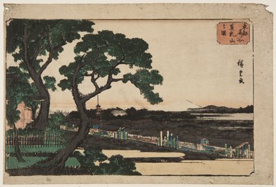 Matsuchiyama (Matsuchiyama no zu) 的景色（彩色木版画） 作者 安藤或歌川广重