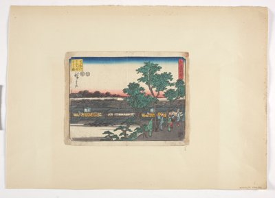 从松内山眺望猿若町（彩色木刻） 作者 安藤或歌川广重