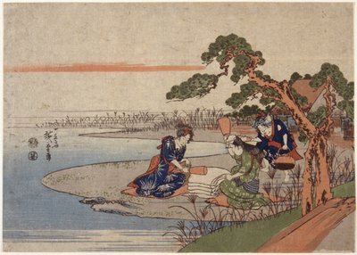 准备布料的妇女（彩色木版画） 作者 安藤或歌川广重