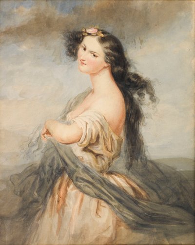 朱丽叶-德鲁瓦（Juliette Drouet）的肖像，1806-1883。 作者 安德烈·查尔斯·沃勒莫