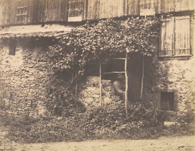 [棚架下的乡村建筑]，约1853年。 作者 安德烈·吉鲁（AndréGiroux）