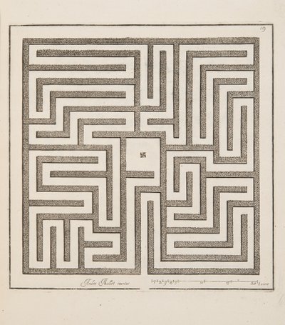 花坛设计，来自 Theatre des Plans et Jardinages，pub. 1652（雕刻） 作者 安德烈·莫莱特（AndréMollet）