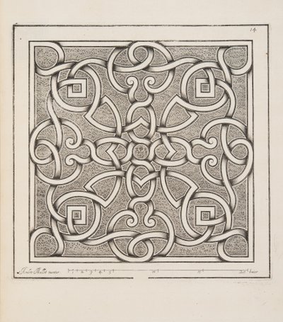 花坛设计，来自Plan of Plan and Gardening，pub.1652 作者 安德烈·莫莱特（AndréMollet）