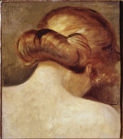 梳着发髻的金发女人的脖子。安德烈-德兰（1880-1954 年）的画作，1928 年，巴黎。乔治-蓬皮杜国家文化艺术中心 作者 安德烈·德雷恩