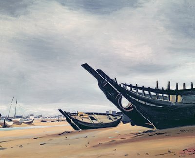 卡马雷特海滩上的小船 作者 安德烈·德雷恩