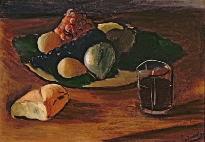 有一杯酒的静物，约 1932 年（布面油画） 作者 安德烈·德雷恩