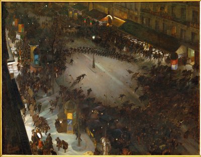 警方指控（布面油画） 作者 安德烈·德文贝兹（Andre Devambez）