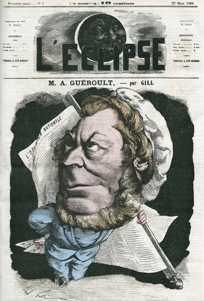 Adolphe Georges Gueroult (1810-1872)，法国圣西门教徒记者。3月22日吉尔撰写的《日蚀》中的封面 作者 安德鲁·吉尔