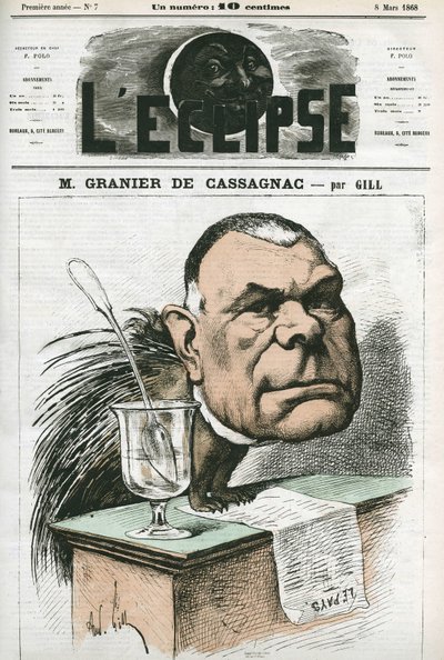 Adolphe de Granier de Cassagnac (1808-1880)，法国记者和政治家。 Gill 的“L