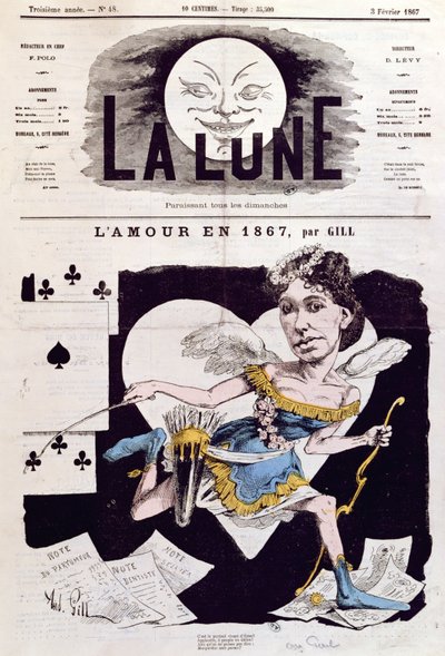1867年2月3日，来自&39;La Lune&39;的Cora Pearl漫画（1842-c.1886） 作者 安德鲁·吉尔