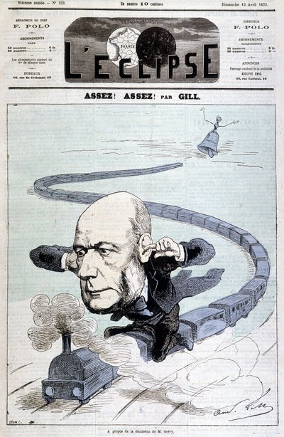 卡通“关于 Grévy 先生辞职的” - 吉尔，在 1873 年 4 月 13 日的“L