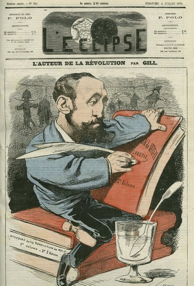 Cartoon by Jules Claretie (1840-1913), French novelist, playwright and critic. Cover in “” L