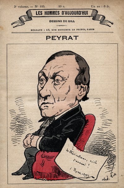 Alphonse Peyrat (1812-1890)英国记者的漫画，出自《今日人类》，约1880年 1880年由Henri Demare (1846-1888)创作。 作者 安德鲁·吉尔