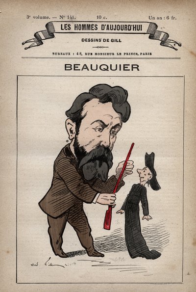 查尔斯-博基耶的漫画，法国政治家1833-1916年，出自安德烈-吉尔（1840-85）的《今日之人》，约1779-1880年。 作者 安德鲁·吉尔