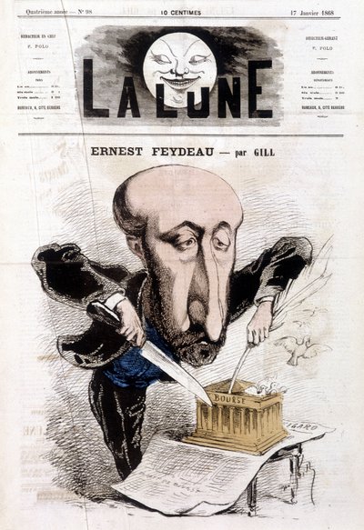 Gill创作的关于Ernest Feydeau（1821 - 1873）的漫画--载于《La Lune》。 作者 安德鲁·吉尔
