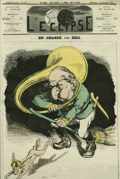 在狩猎方面，Louis-Napoleon Bonaparte (1808-1873)，1848 年的共和国总统和 1852 年至 1871 年的法兰西皇帝。封面在吉尔的“L