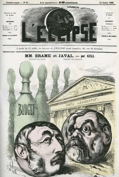 Jules Louis Joseph Brame (1808-1878) French politician and Louis Emile Javal (1839-1907), French poltic man. Cover in “” L