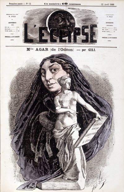 琼脂小姐（来自 Odéon） 法国学院女演员。 吉尔在日食中作画 作者 安德鲁·吉尔