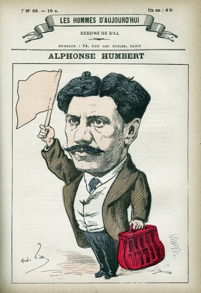 Portrait of Alphonse Humbert, a French and Communard politician, he was sent to the Toulon Bagne in 1872 and to the Noumea Bagne before being granted amnesty in 1879. Cartoon by Gill, Paris. 作者 安德鲁·吉尔