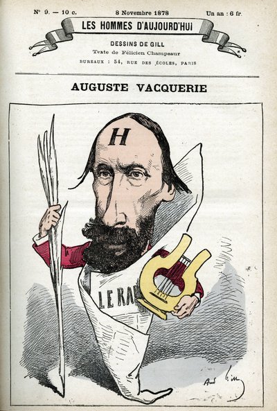 Portrait of Auguste Vacquerie (1819-1895), French poet, playwright and journalist. Cartoon by Gill, Paris. 作者 安德鲁·吉尔