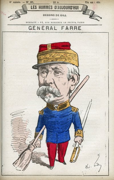让-约瑟夫-弗雷德里克-阿尔伯特-法尔（1816-1887）的肖像，他是一名法国军人，1870年被任命为将军和战争部长。漫画作者吉尔，巴黎。 作者 安德鲁·吉尔