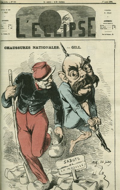 鞋子 Nationales, Otto von Bismarck (1815-1898) 用他的靴子换摩泽尔河的木底鞋。 Gill 的“L